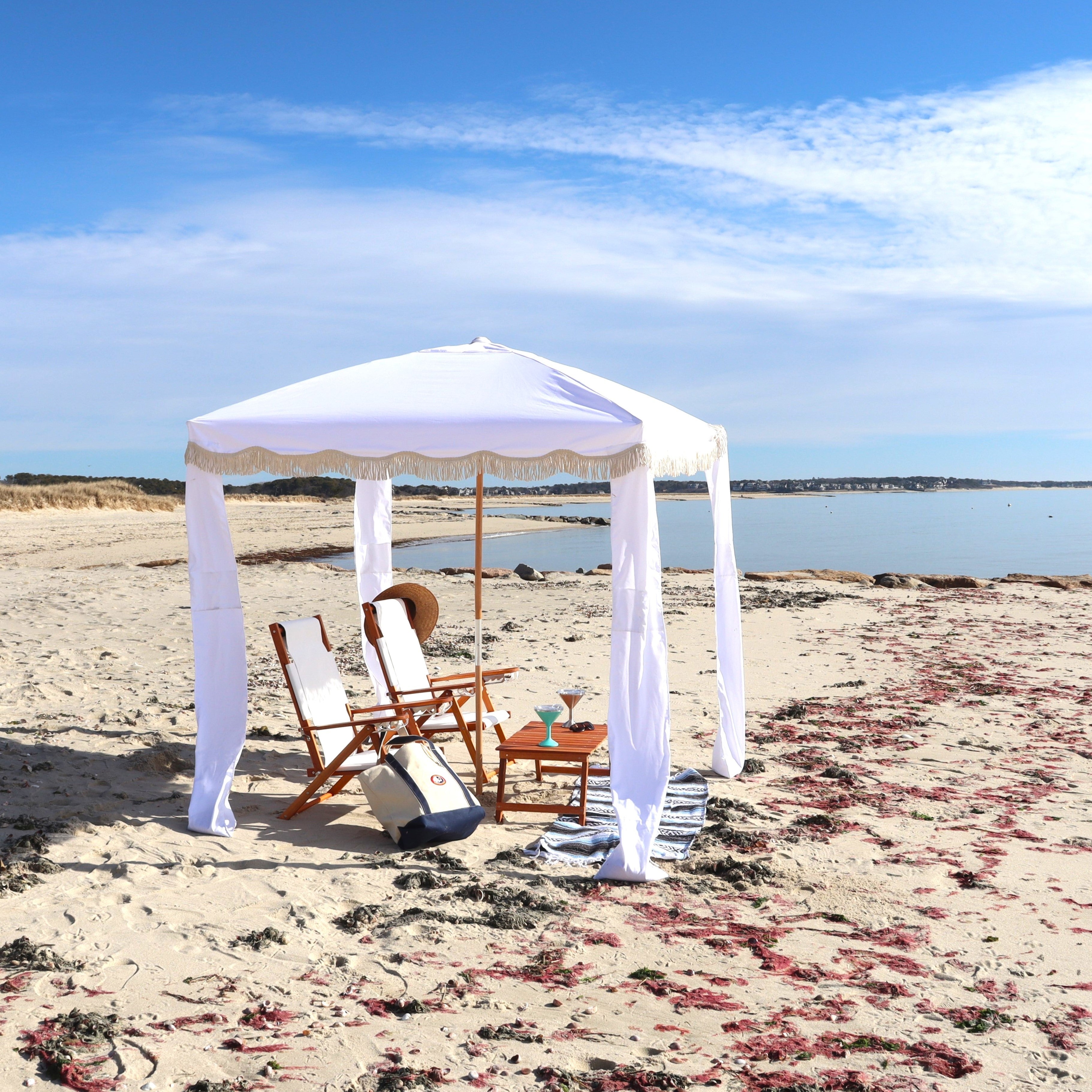 Provide shade for the whole family with out premium beach cabanas made with UV and water resistant polycotton