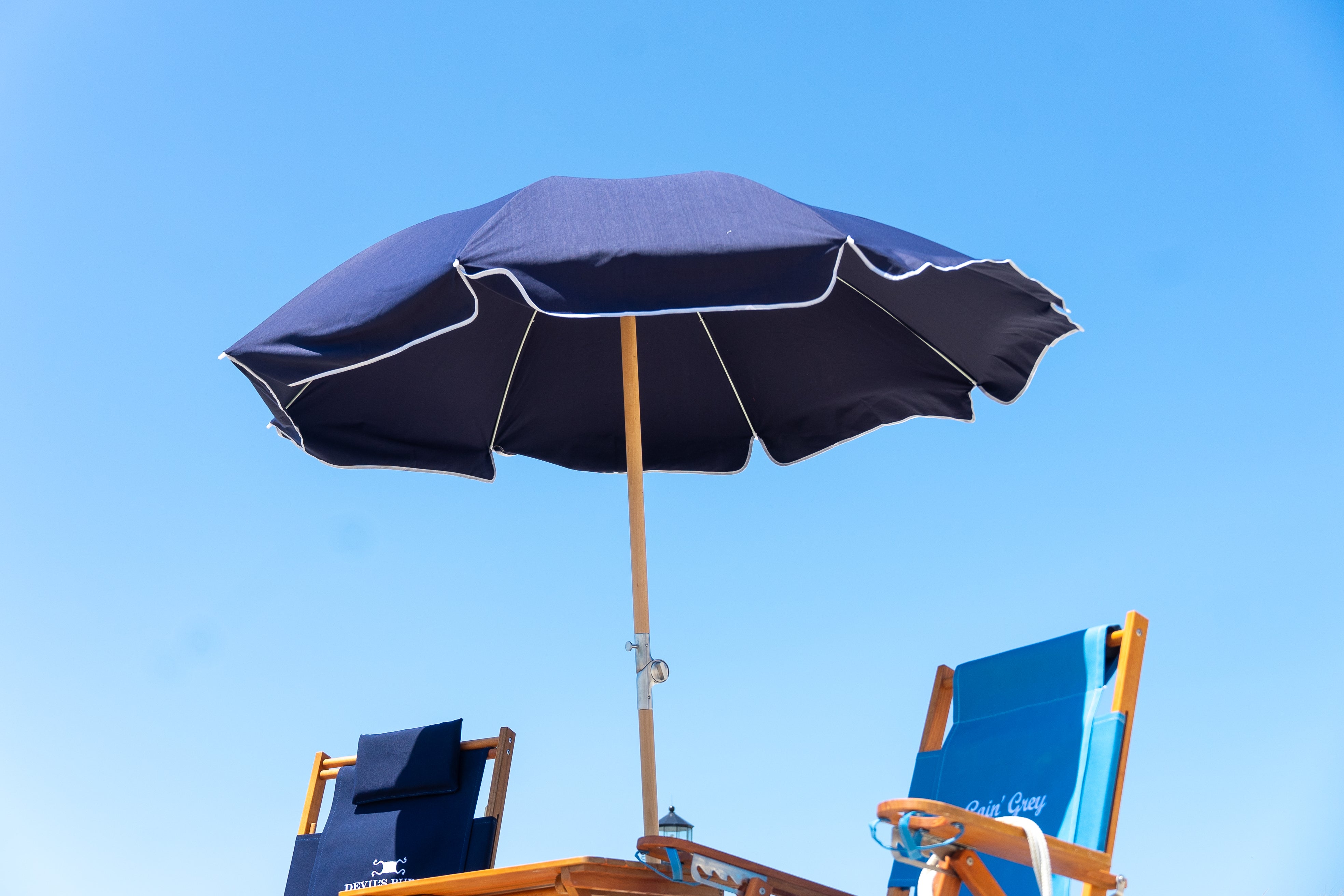 Premium Beach Umbrella- Navy (No Tassels)