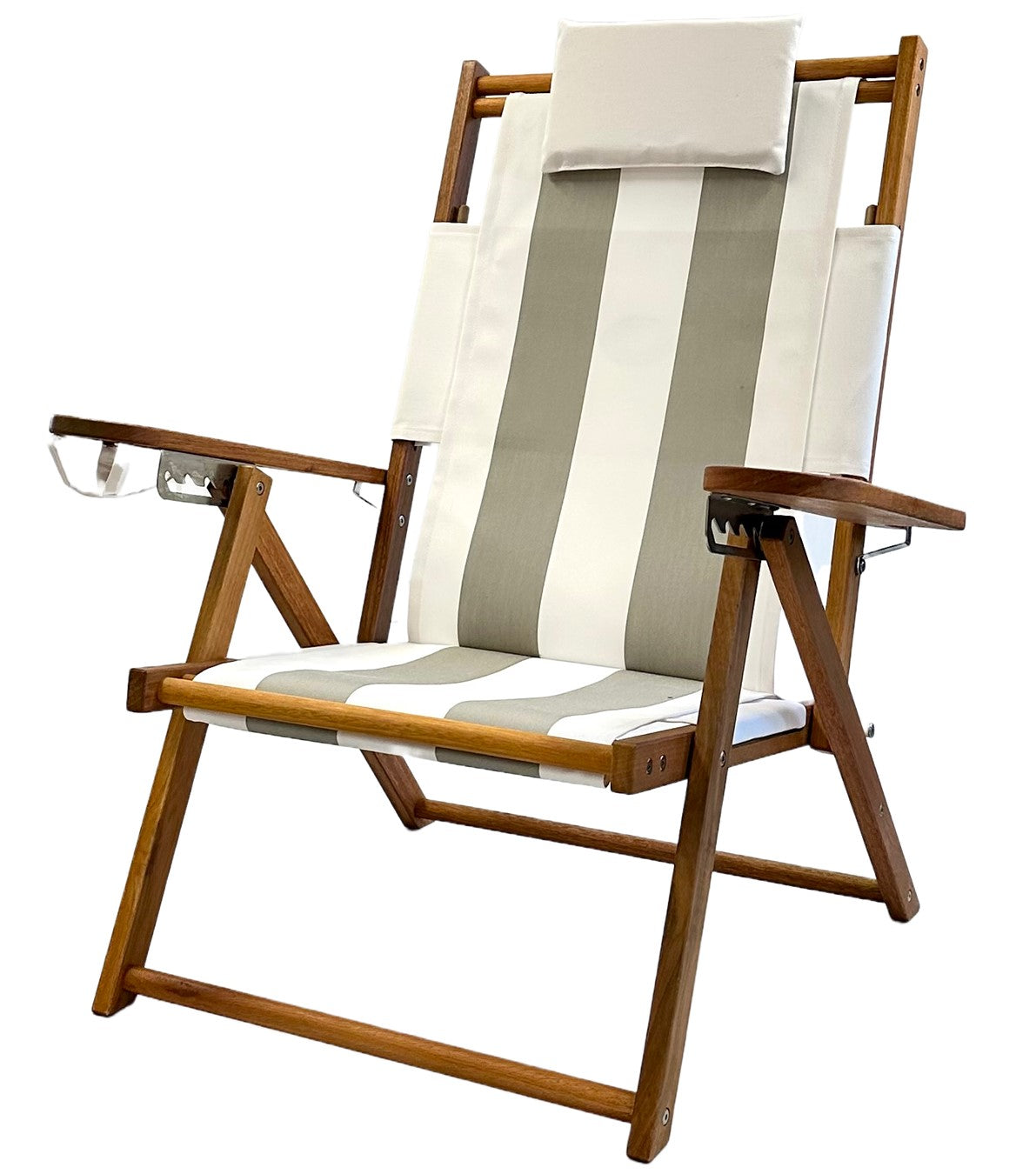 Nauset Recliner- Fog Grey Stripe – Cape Cod Beach Chair Company