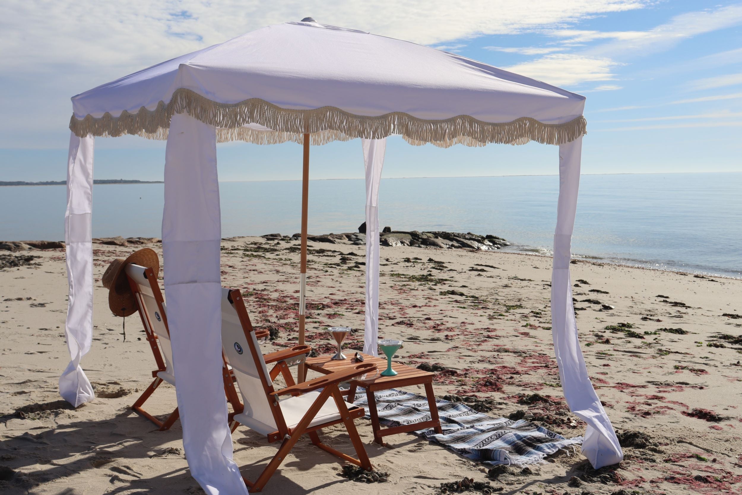 Premium Beach Cabana- Cloud White